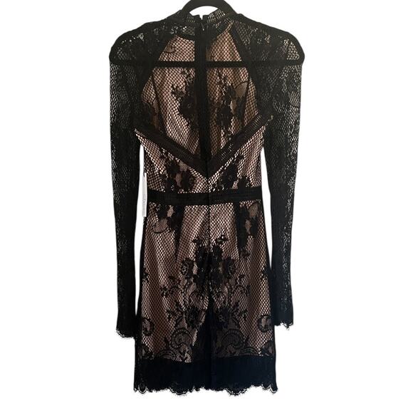 Ryse The Label Samson Black & Nude Lace Overlay Long Sleeve Dress Size XS - Picture 3 of 13
